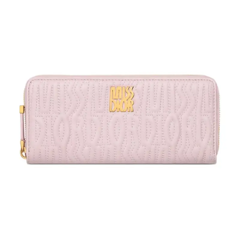 DIOR Quilting Lambskin Wallet Women's Pink