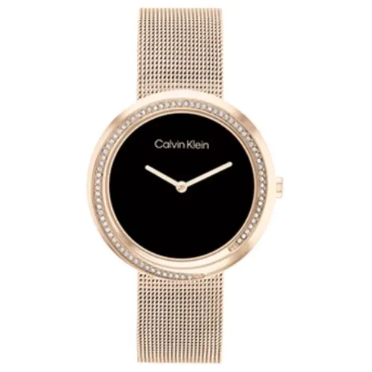 CALVIN KLEIN Wrist Watches Quartz Movement Steel Strap 34mm Black Dial Women's Watch