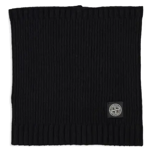 STONE ISLAND Junior Logo Patch Ribbed Scarf