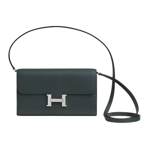 HERMES Constance To Go Silver Tone Buckle Evercolor Calfskin Wallet, Handheld, Shoulder Bag, Crossbody Bag Women's