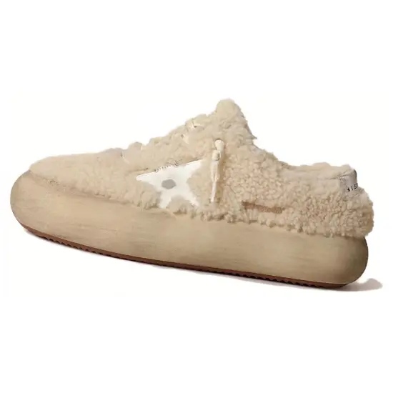 Golden Goose Women's Space Star 'Beige Shearling'