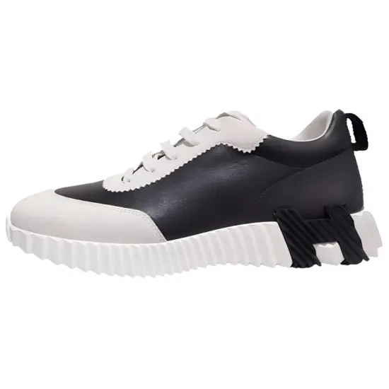 HERMES Bouncing Casual Shoes Men Low-Top White Gray