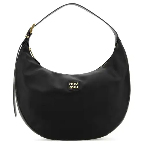 MIU MIU Leather One Shoulder Handbag Women's Black