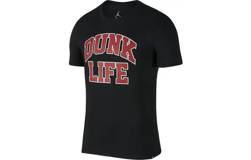 Jordan T Shirts Unisex Black Crew Neck Moderate Straight Fit