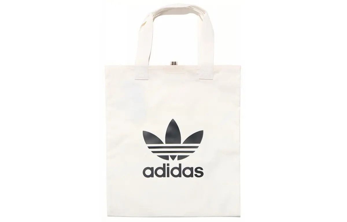 Adidas Originals Cotton Fabric Tote Bag, Shopping Bag, Shoulder Bag Handbags Regular Unisex White