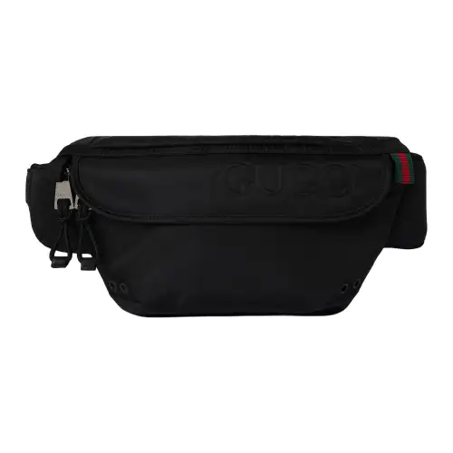 GUCCI Nylon One Shoulder Crossbody Fanny Pack Small Men's Black