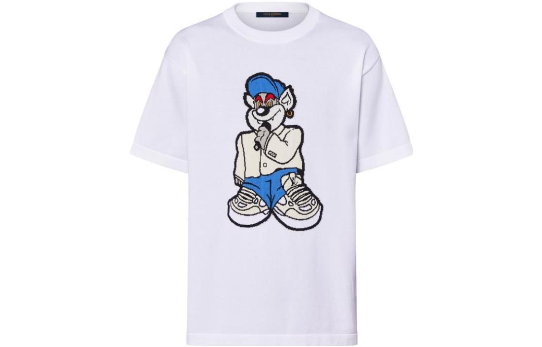 Мужская футболка Louis Vuitton Cartoon (белая)