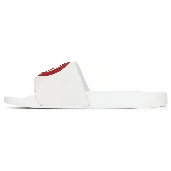 GUCCI Interlocking G Leather Slides White