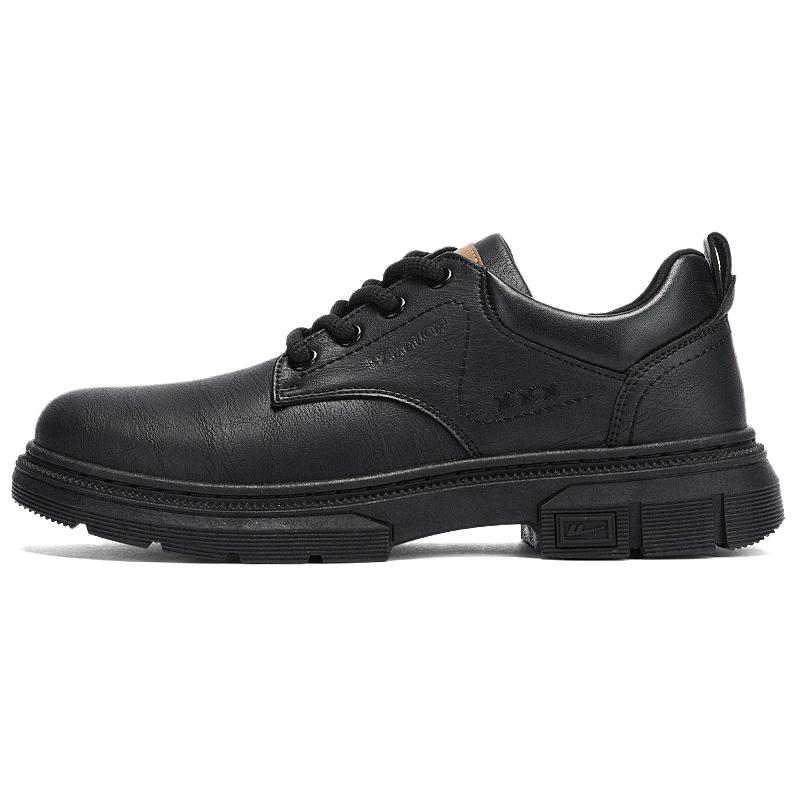Warrior, fashion trend, business casual, versatile British style, high-end, formal leather shoes, men's black