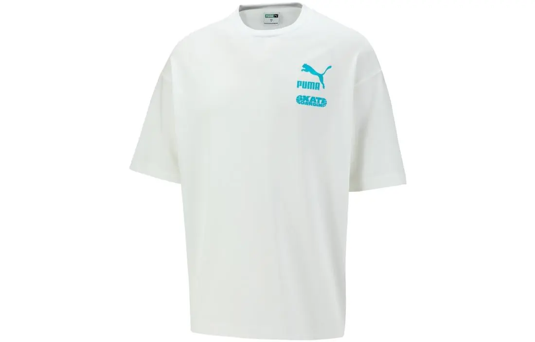 PUMA T-Shirts Men's White Crew Neck Moderate