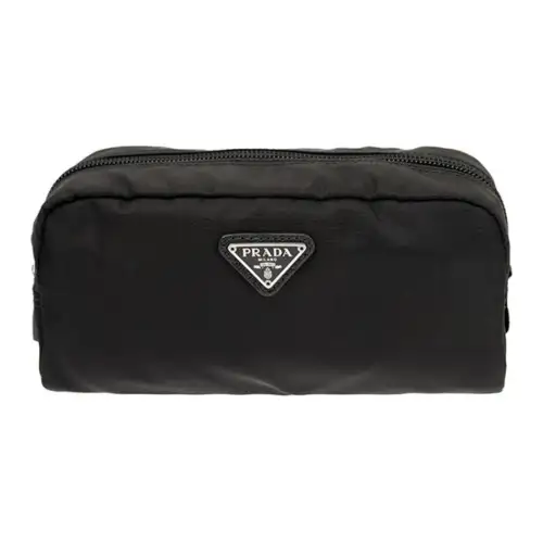 PRADA Nylon Makeup Bag Clutch Unisex Black