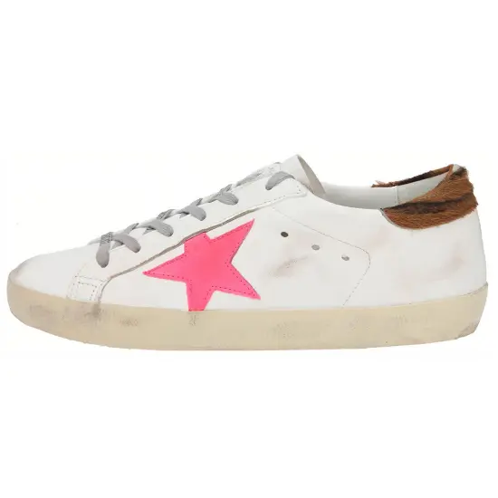 Golden Goose Super-Star White Fluorescent Red Zebra Women's