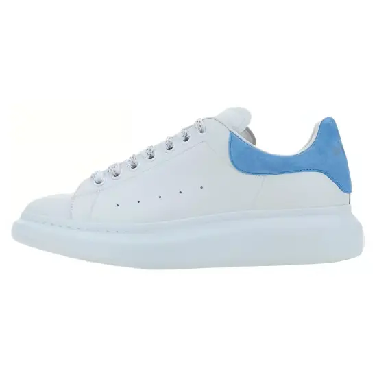Alexander McQueen Oversized White Lapis Blue Suede