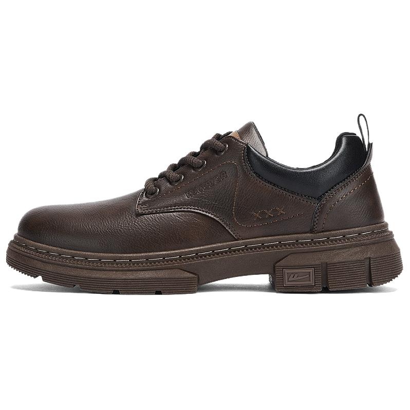Warrior, fashion trend, business casual, versatile British style, high-end, formal leather shoes, men's style, dark brown and black