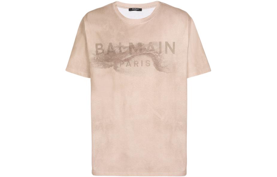 Мужская футболка BALMAIN FW22 T (золотисто-белая)