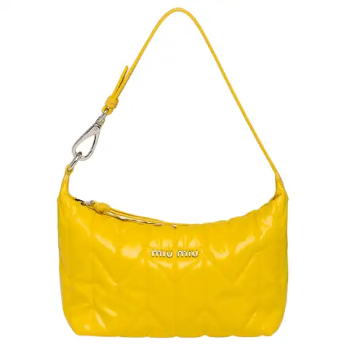 MIU MIU Maritime Leather Shoulder Bag, Handbag, Shoulder Bag Women's Yellow