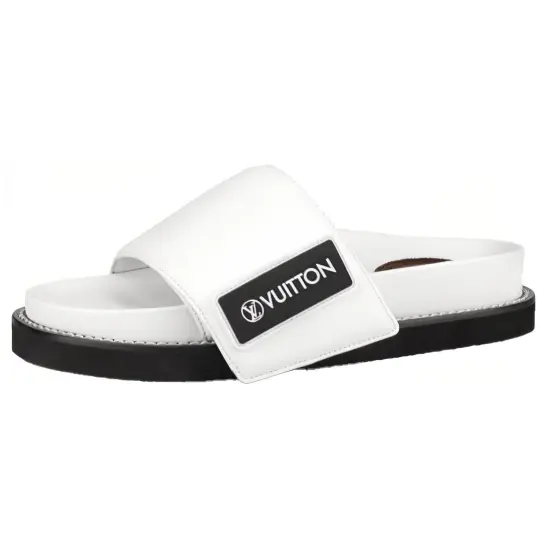 LOUIS VUITTON Slide Slippers Women's White
