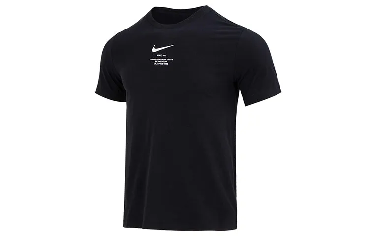 Nike Sportswear Big Swoosh Running Gym Cotton T-Shirt Black