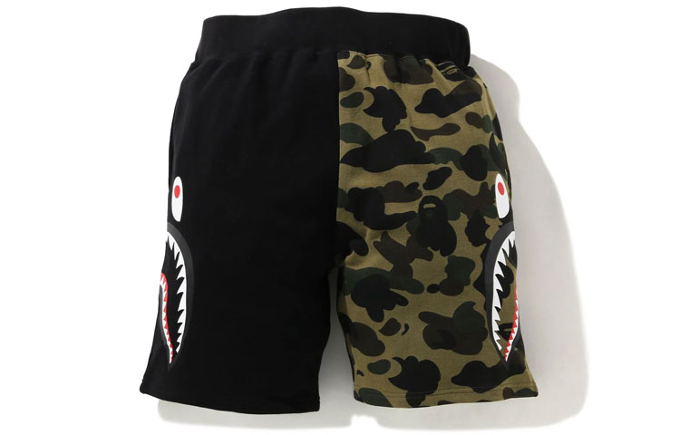 Bape 1st Camo Half Side Shark Sweat Shorts