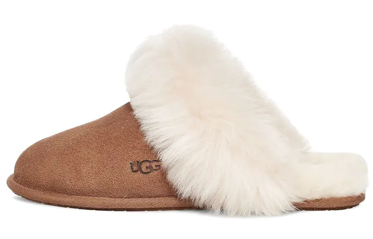 UGG Plush Fleece Lined Comfortable Home Slippers Chestnut