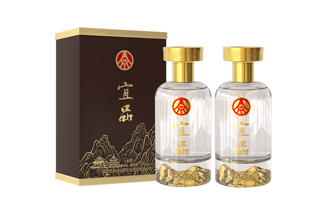 Wuliang Luzhou Yipin Series Jinshan Dew Wine Ginseng Wine 52% 500ml*2 bottles in original box with gift bag produced by Wuliangye Xianlin Ecology