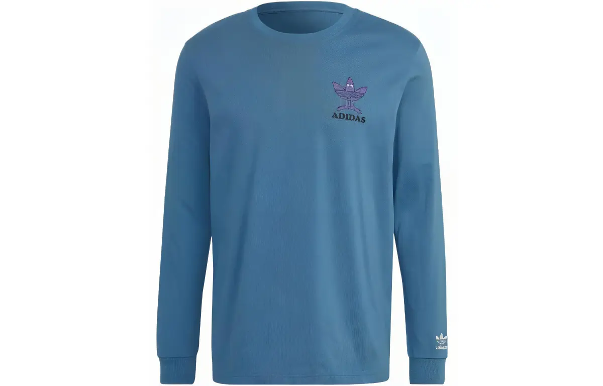 Adidas Originals Graphic Fun Long Sleeve Tee T Shirt Men's Blue