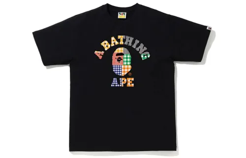 Bape Gingham Check College Tee