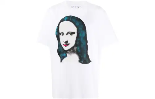 OFF WHITE T Shirts Men's White Crew Neck Moderate Heavyweight