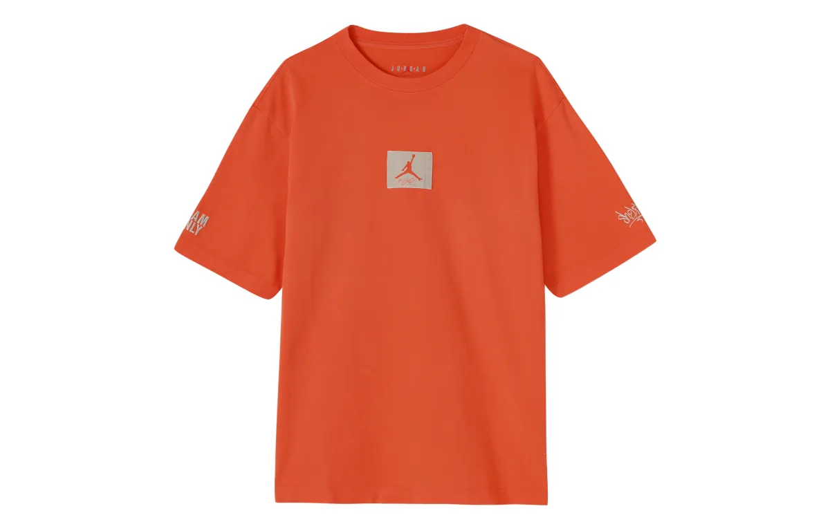 Jordan Drop Shoulder Sleeve T-Shirt Men's Orange