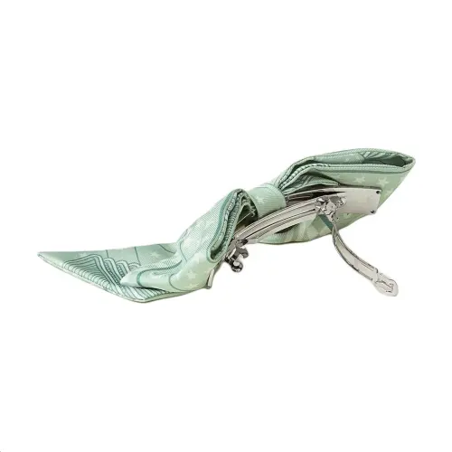 HERMES Silk Hair Clips Unisex Green
