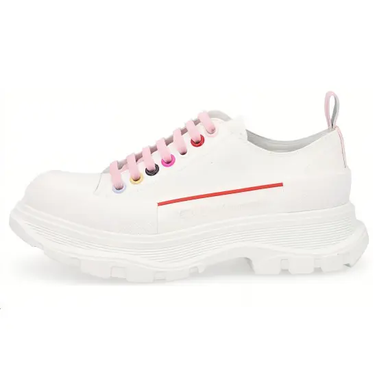 Alexander McQueen Tread Slick Low Lace Up White Multi Women's