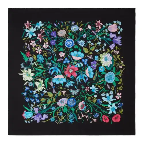 GUCCI Flora-print Silk Scarf