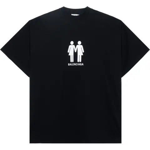 Balenciaga PRIDE 22 T Shirt Loose Fit Men's Black