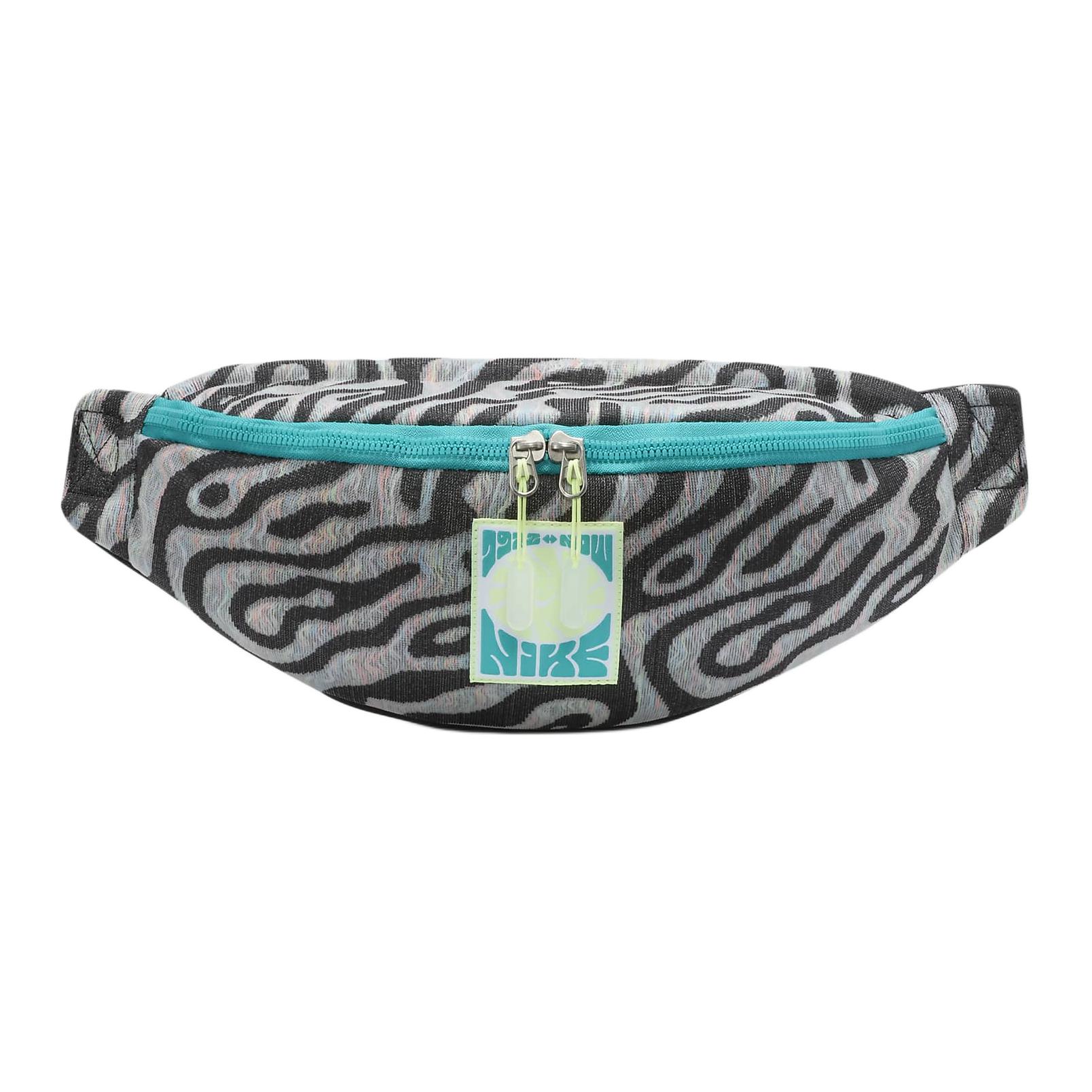 Nike Nike, fashionable universal foldable regenerated one-shoulder bag with zipper, multicoloured white belt bag for men and women, for beloved, cactus