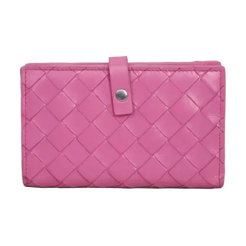 Bottega Veneta Leather Wallet Women's Pink