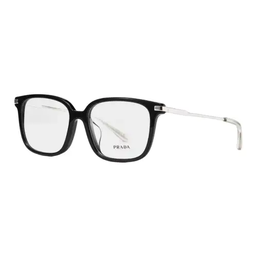 PRADA Plate Frame Metal Square Eyeglass Frames Unisex Black/Gray