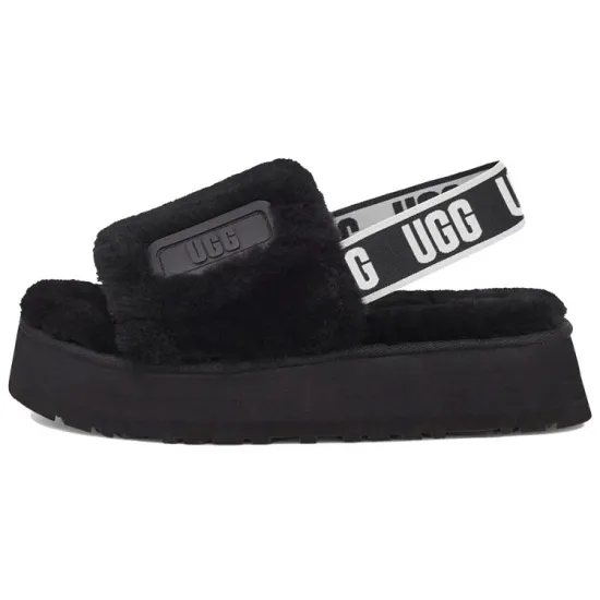 UGG Disco Slide Thick Sole Black Slippers Women's