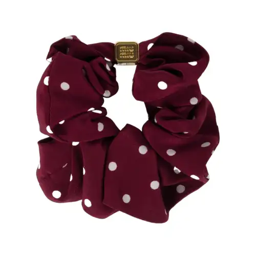 MIU MIU Fabric Hair Ties Women's Amaranth Red/Ivory White