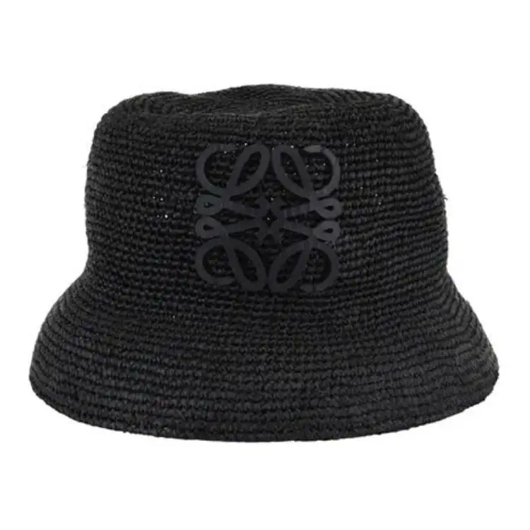 LOEWE Raffia Bucket Hats Women's Black