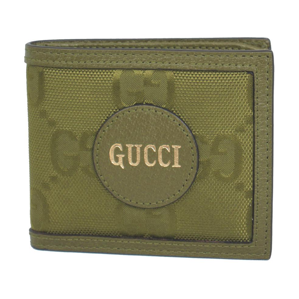 GUCCI Recycled Nylon With Leather Wallet Men's Green
