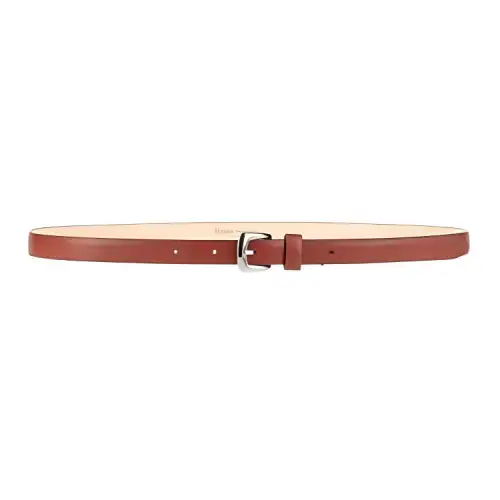 Maison Margiela Letter Design Leather Belts Women's Brown Width 1.5CM