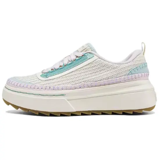 Skechers Court Classics Skateboard Shoes Women's Low-Top Beige/Purple/Blue