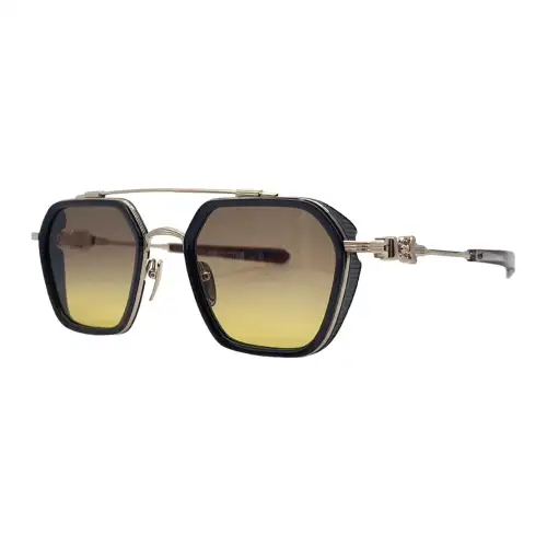 Chrome Hearts Acetate Titanium Irregular Shape Sunglasses Unisex Black