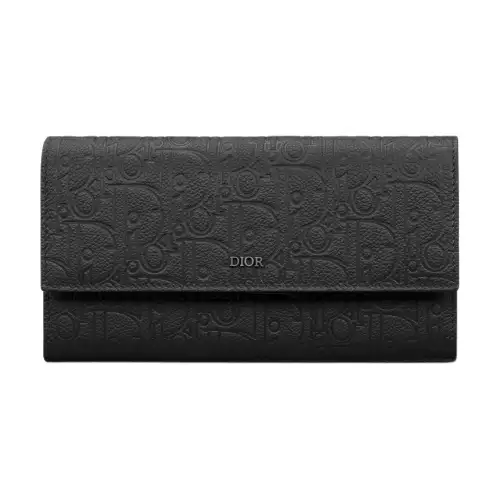 DIOR Leather Wallet Regular Men's Black