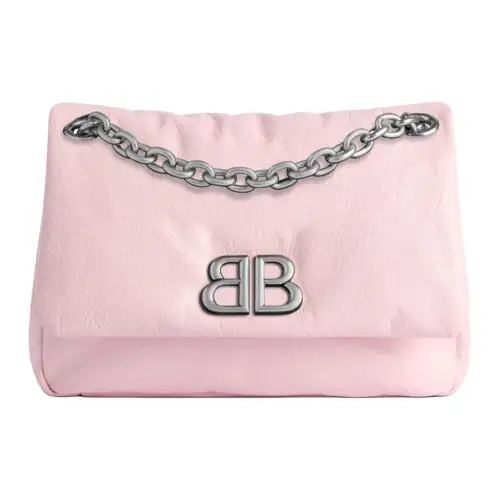 Balenciaga Fine Grained Cow Leather Handbag, Shoulder Bag Mini Women's Petal Pink