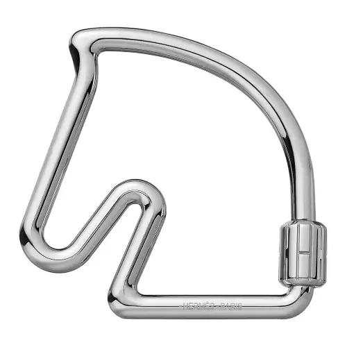 HERMES Stainless Steel Keychains Women's Silver