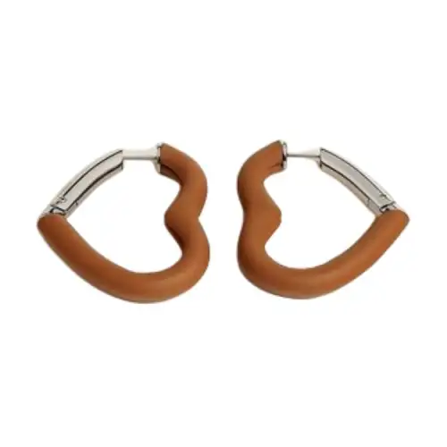 HERMES Calfskin Earrings Women's Multicolor