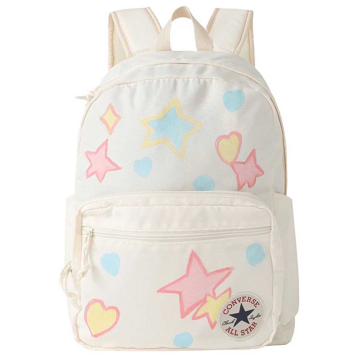 Converse Polyester Hand Drawn Backpack Unisex White/Blue/Pink/Yellow