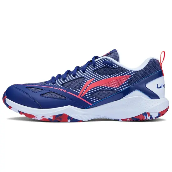 LINING Badminton Shoes Unisex Low-Top Blue/Fluorescent Flame Red
