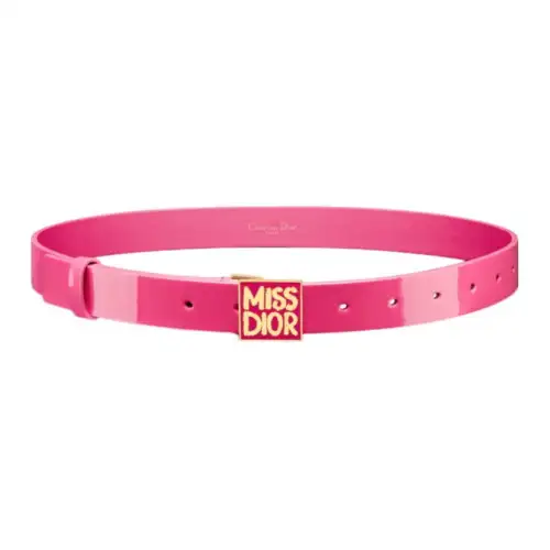 DIOR Patent Leather Belts Women's Fuchsia Width 2.5cm